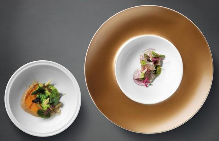 Actual product image BergHoff Dinner service Gem Line 2 pieces, gold/white (2 x, 28 cm)