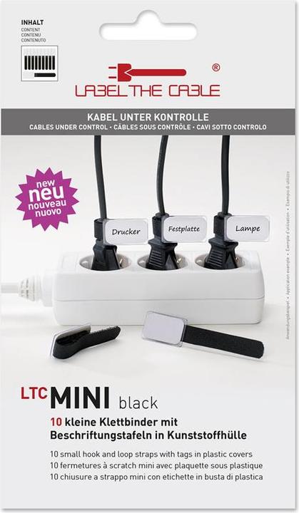 Produktbild Label-the-cable kleine Klettbinder mit Etikette (Klettkabelbinder, 90 mm, 10 Stk.)
