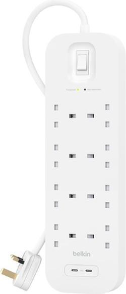 Produktbild Belkin Surge Protection with USB C 8 Outlet Dual USB C 30w PD (8 x, CEE 7/5, 2 m)