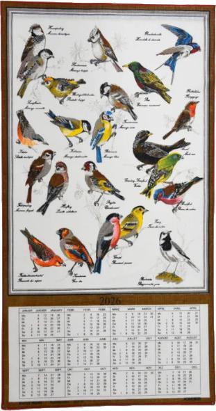 Produktbild Doerig Stoffkalender Vögel 41x69cm (39 x 73 cm)