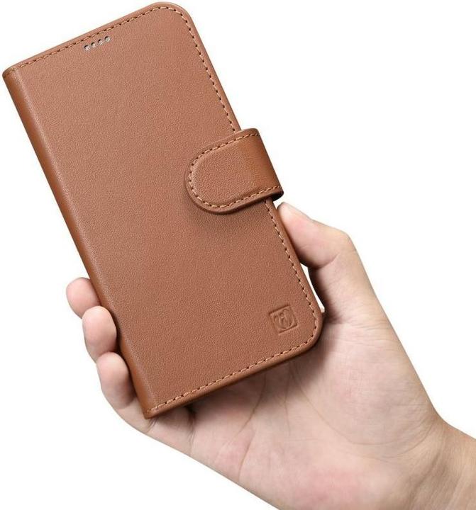 Actual product image iCarer wallet case 2 in1 case iPhone 14 leather cover with folding brown antiRFID (WMI14220725-BN) (Apple iPhone 14)