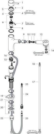 Immagine prodotto hansgrohe Miscelatore monocomando da cucina Talis M52 170, doccia estraibile, 2 tipi di getto