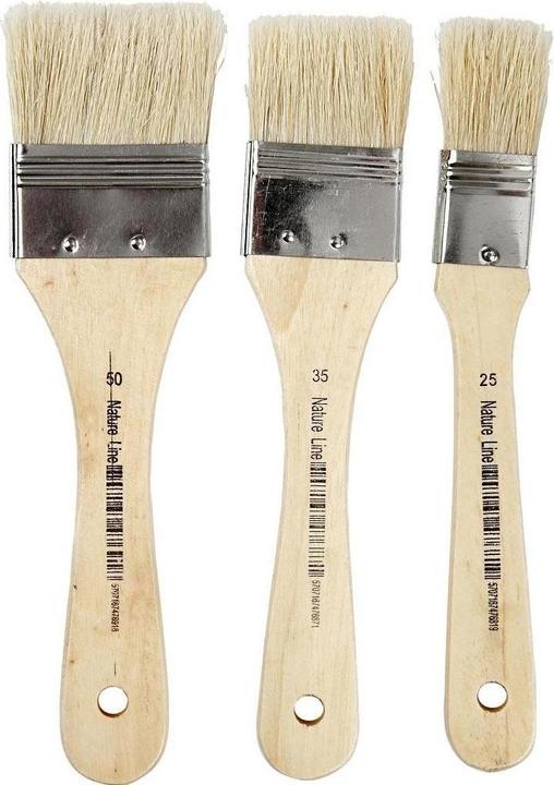 Creativ Company Brosse à poils brosse à peinture plate 3 pièces (50 mm)