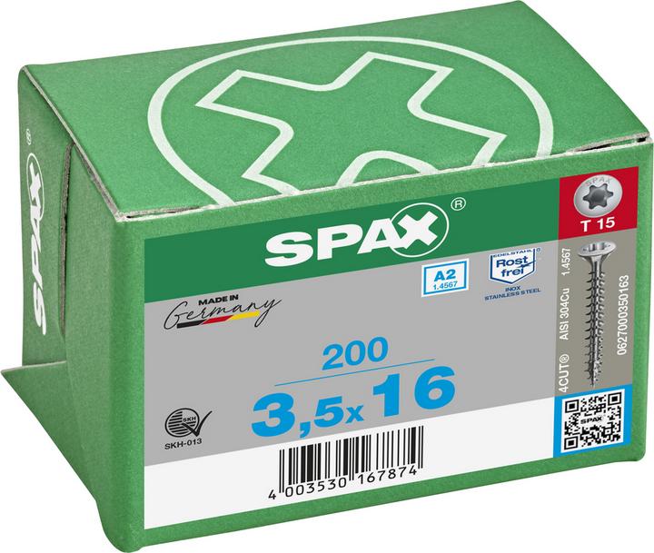 Image du produit Spax Vis pour panneaux d'aggloméré LK, T15 3,5x16 mm (200 Vis par pièce)