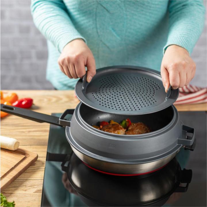 Image du produit Kuhn Rikon SMART & COMPACT Strainer & Splatter guard Ø 20 / 24 cm (24 cm, Verre)
