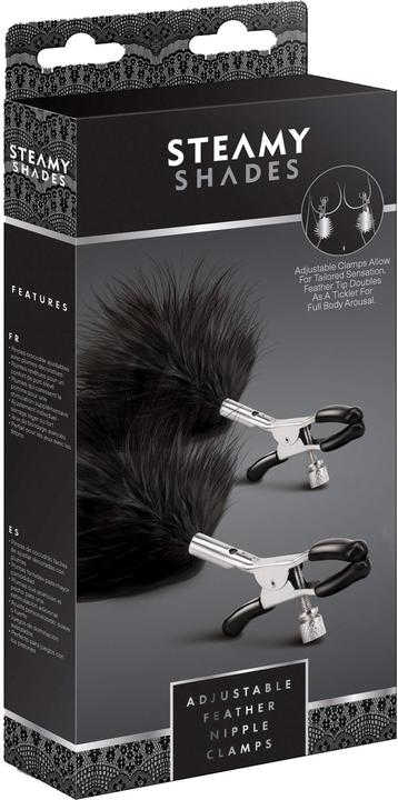 Actual product image Steamy Shades Adjustable Feather Nipple Clamps