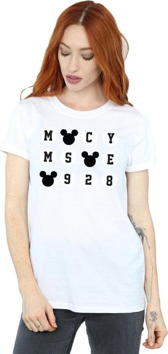 Actual product image Disney Womens/Ladies Mickey Mouse 1928 Circles Cotton Boyfriend T-Shirt (M)