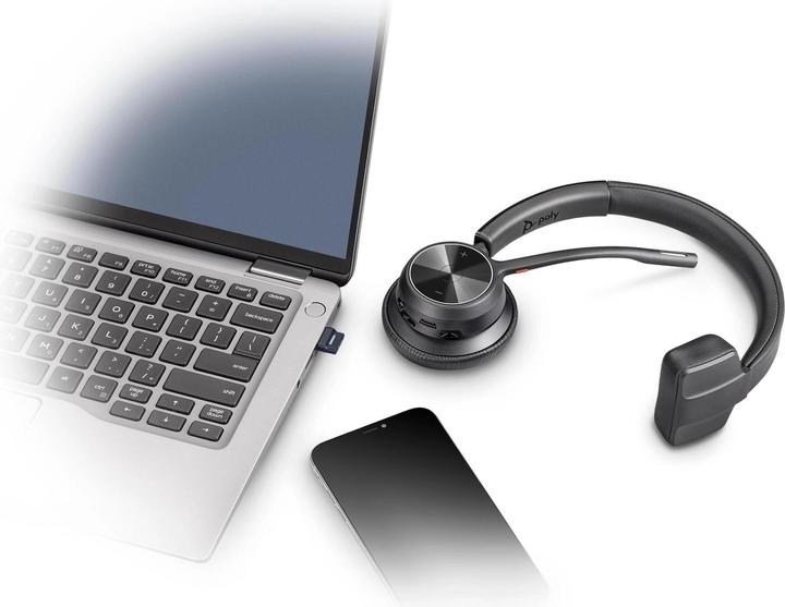 Actual product image Poly HP Voyager 4310-M Microsoft Teams Certified USB-C Headset with charge stand, Sans fil, Bureau/C (Wireless, USB-C)