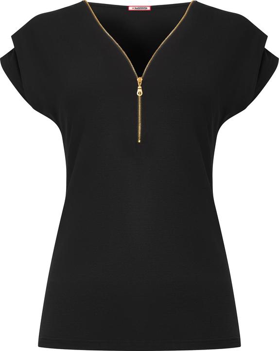 Actual product image Joe Browns Zip Neck Cap Sleeve Jersey Top (40)