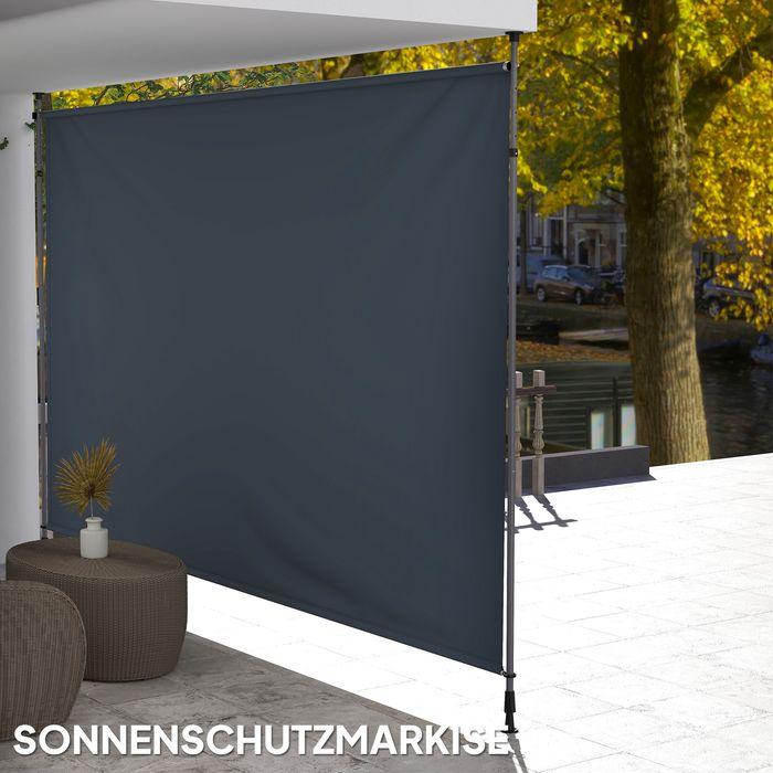 Immagine prodotto Swisshandel24 Klemmmarkise mit Handkurbel höhenverstellbar inkl. Wandhalterung 400 cm, Dunkelgrau (4 m)