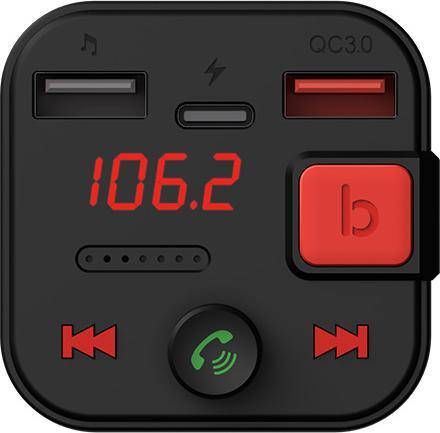 Produktbild Savio FM Sender Bluetooth 5.3 QC 3.0 Ladegerät LED Display Bass Boost TR-15 schw