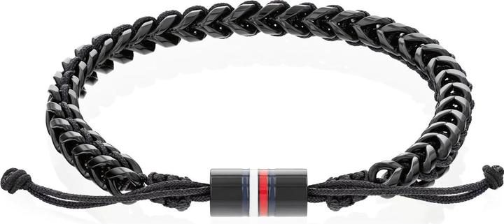 Actual product image Tommy Hilfiger Braided Metal Bracelet (19 cm, Stainless steel, Nylon)