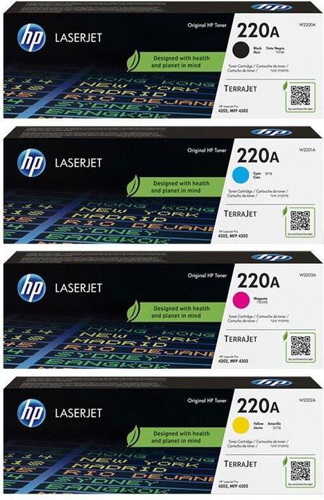 Actual product image HP 4x Original Toner 220A Color LaserJet Pro 4202 dn dw MFP 4302 dw fdn fdw Set