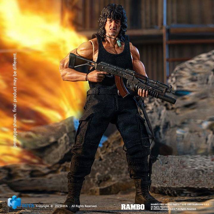 Actual product image Hiya Toys First Blood II Exquisite Super Series Actionfigur 1/12 First Blood III John Rambo 16 cm