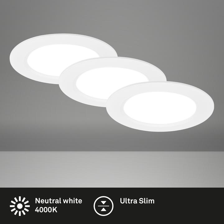 Immagine prodotto Briloner Set di 3 luci da incasso LED ultrapiatte - Tariffa Flat (660 lm)