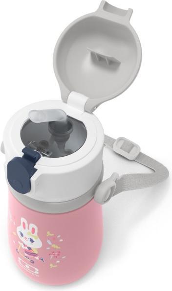 Immagine prodotto Monbento Borraccia isolata per bambini MB Stram Bunny - 360 ml - Borraccia a prova di perdite con cannuccia (0.36 l)