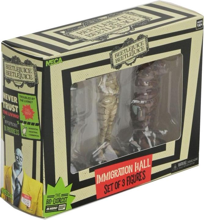 Actual product image Neca Beetlejuice Beetlejuice figures 3-pack Immigration Hall 1 10 cm
