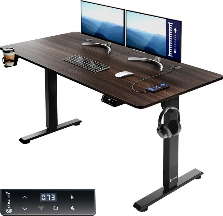 Image du produit Casaria Bureau réglable en hauteur (140 x 60 x 118 cm)