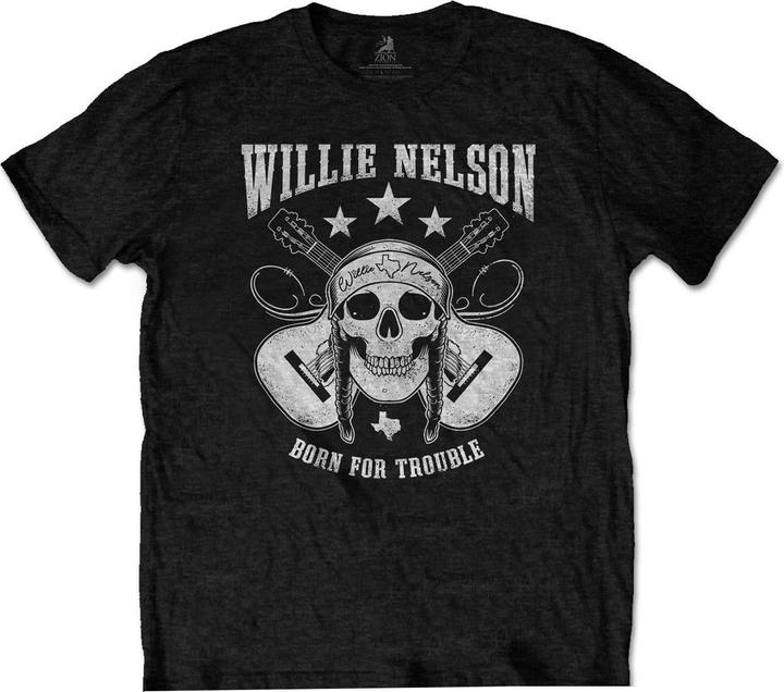 Actual product image Willie Nelson Unisex Adult Skull Cotton T-Shirt (XL)
