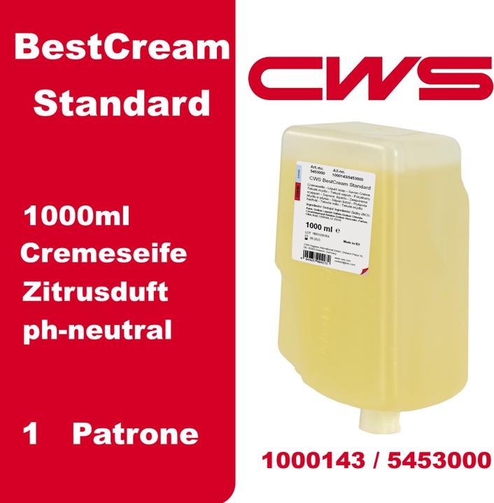 Actual product image CWS Liquid soap, pack of 12 bottles, 1 l each, standard, yellow. (Liquid soap, 1000 ml)