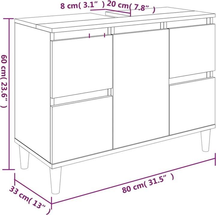 Actual product image VidaXL Calandra (80 x 33 x 60 cm)