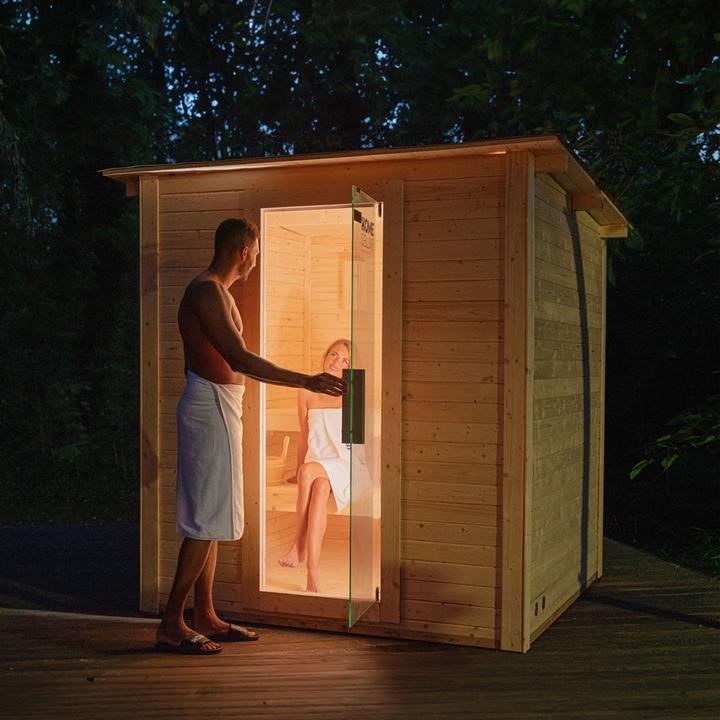 Actual product image Home Deluxe Outdoor sauna house MACAH L- 221 x 217 cm for 4 persons - Sauna with 6kW heater