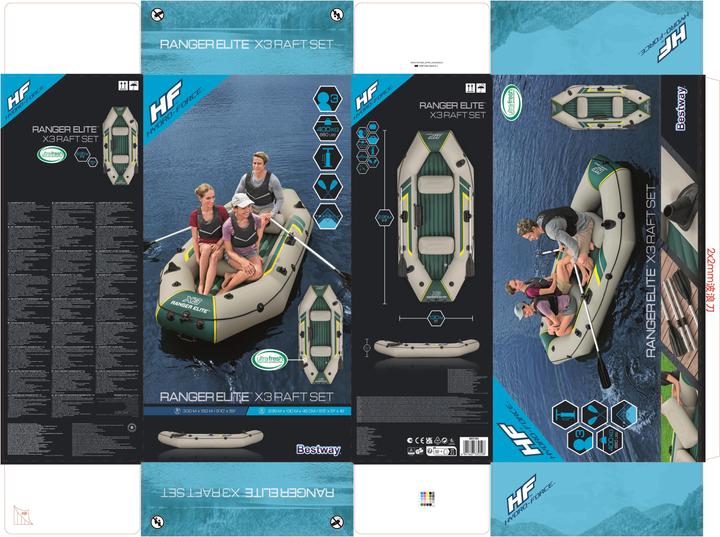 Image du produit Bestway Canot Pneumatique Raft 3 Places Ranger E lite (295 cm, 3 pers.)