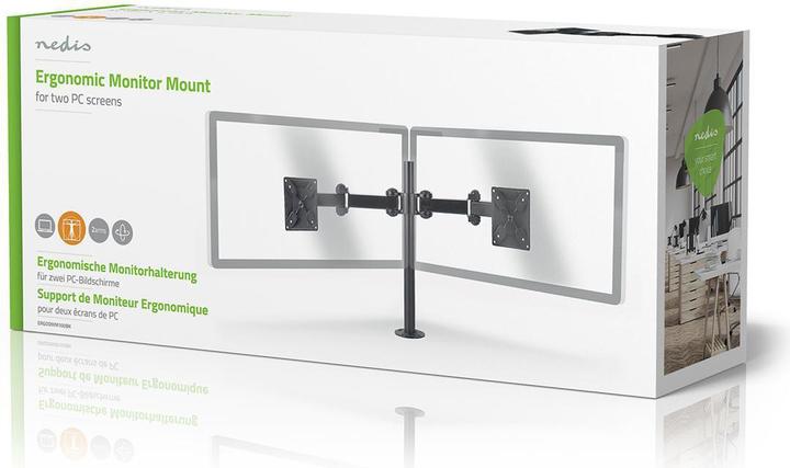 Immagine prodotto Nedis Supporto per doppio monitor - supporto da tavolo per due monitor da 14 a 24 pollici (Tavolo, 24.02")