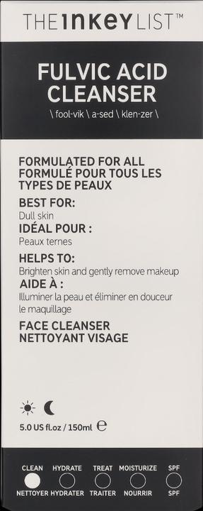 Immagine prodotto The Inkey List Detergente all'acido fulvico (Panni pulizia, 150 ml)