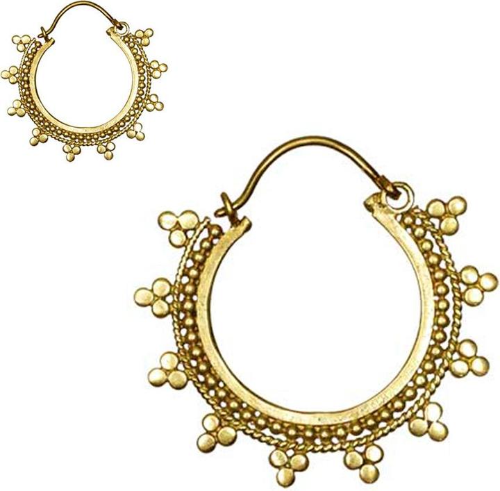 Image du produit Star Piercing Boucles d'oreilles plaqué or boules plates triangles (Laiton)