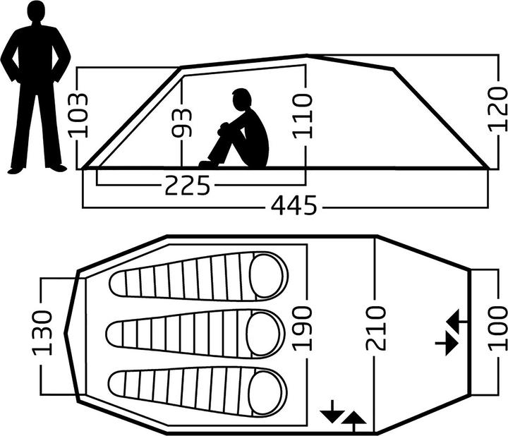 Produktbild Nordisk Oppland 3 PU (Tunnelzelt, 4.62 kg, 3 Personen)