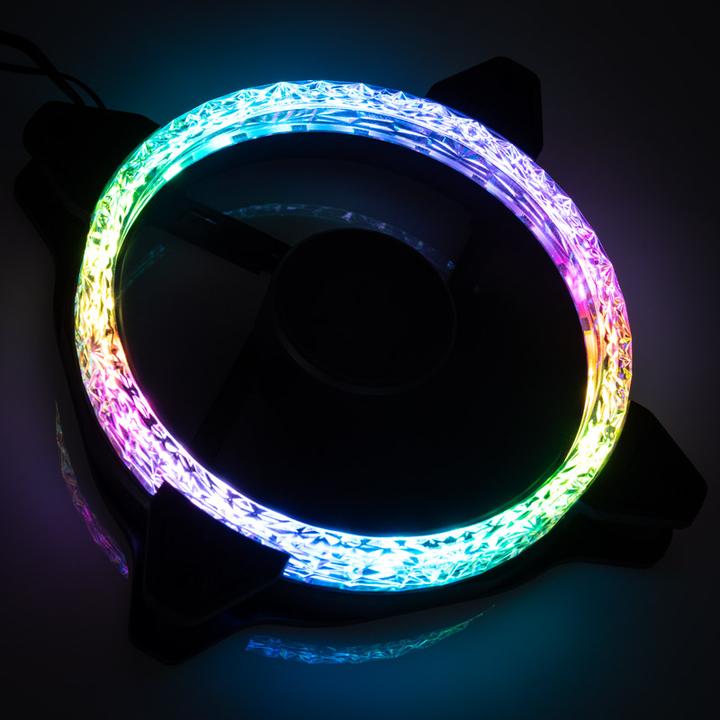 Actual product image Bitspower Notos RGB PWM fan, 120mm - black, 3-pack (120 mm, 3 x)