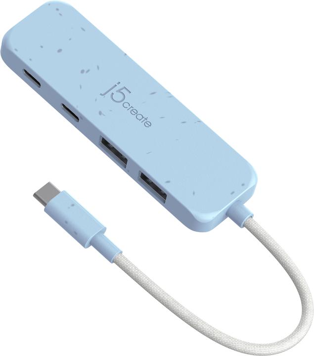 Actual product image j5Create Eco-Friendly USB-C to 4-Port Type-C & Type-A Gen 2 Hub, USB 3.2 Gen 1 (3.1 Gen 1) Type-C, U (USB-C, 4 Ports)