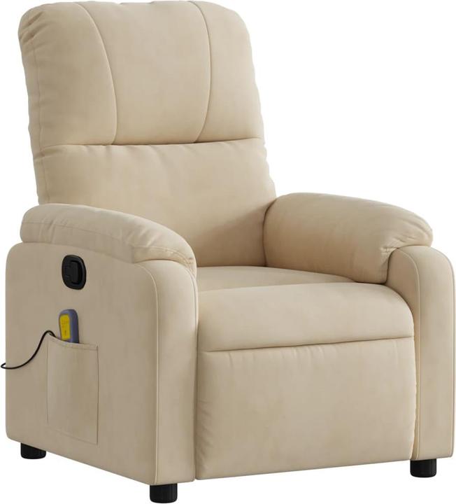 VidaXL Massagesessel Creme Mikrofasergewebe,Farbe: Creme,Material