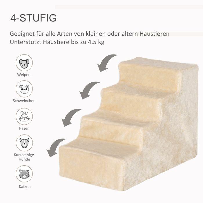 Actual product image Swisshandel24 Pet staircase 4-step dog ramp with removable cover Cat staircase Dog staircase Pet staircase Spanpl (Dog, Cat)
