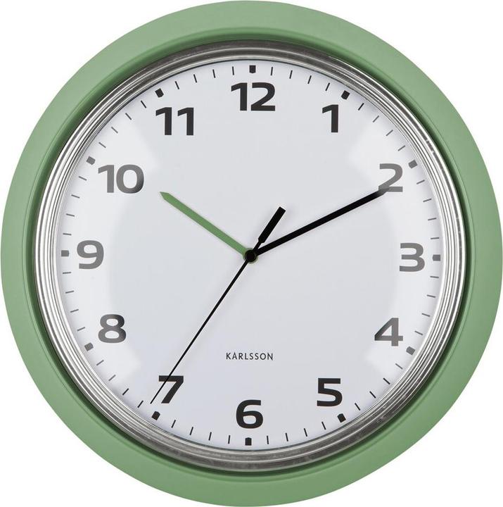 Karlsson Wandklok Modern Retro - Groen - Ø34cm - Wandklok Retro (34 cm)