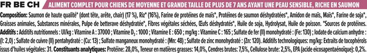 Nutritional values and ingredients Pro Plan Dog Medium & Large Adult 7+ Salmon (Adult, 1 pcs., 3000 g)