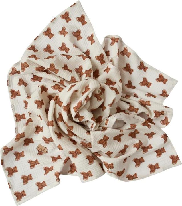 Immagine prodotto Babyly Musselin Pucktuch Swaddle Bären 100x100 (100 cm, 100 cm)