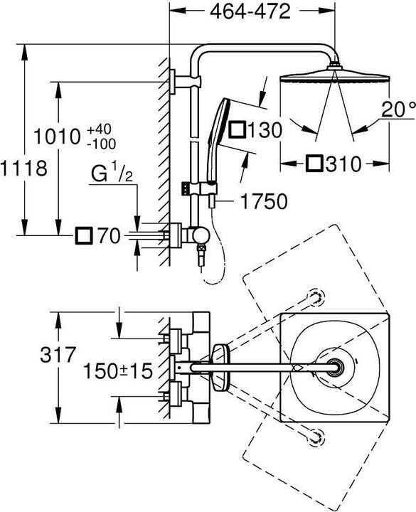 Immagine prodotto Grohe Rainshower SmartActive 310 Duschsystem
