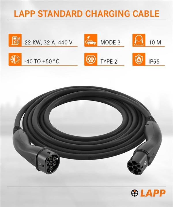 Actual product image Lapp Mobility Charging cable (Type 2, 22 kW, 32 A, 10 m)