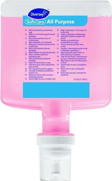 Diversey Soft Care All Purpose, Handwaschlotion für universellen Einsatz (Flüssigseife, 1300 ml)