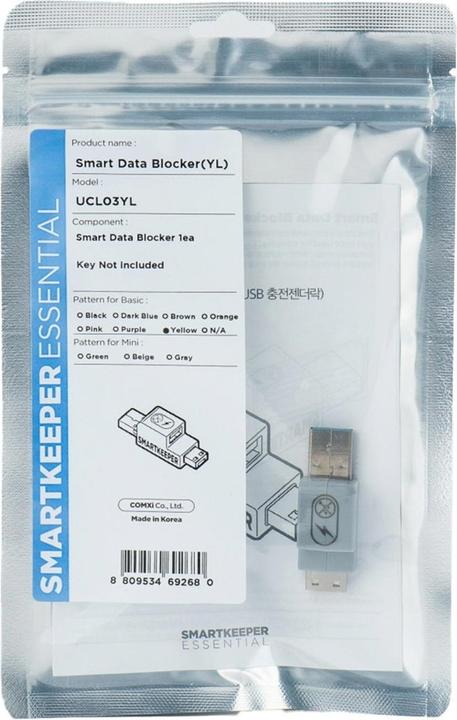 Actual product image Smart Keeper SmartKeeper Basic "USB-A Port" Smart Data Blocker yellow