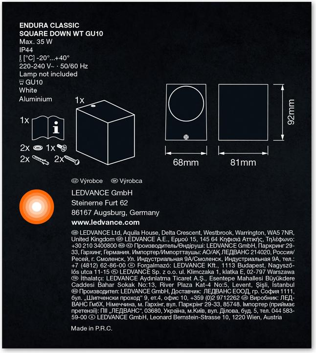 Image du produit Ledvance Endura Classic Square (GU10, IP44)