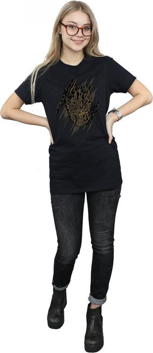 Produktbild Schwarzer Panther Goldkopf Baumwolle Boyfriend TShirt (XXL)