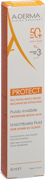 Produktbild A-Derma PROTECT Fluide invisible SPF50+ (Sonnencreme Gesicht, SPF 50+, 40 ml, 60 g)
