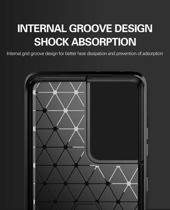 Produktbild Cadorabo TPU Ultra Slim carbon edelstahl Kombi Cover (Samsung Galaxy S21 Ultra)