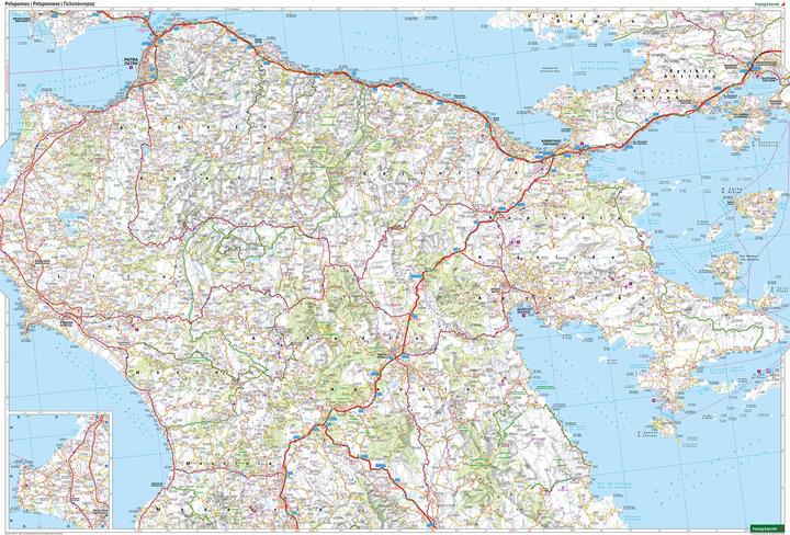 Immagine prodotto Peloponneso, mappa stradale e del tempo libero