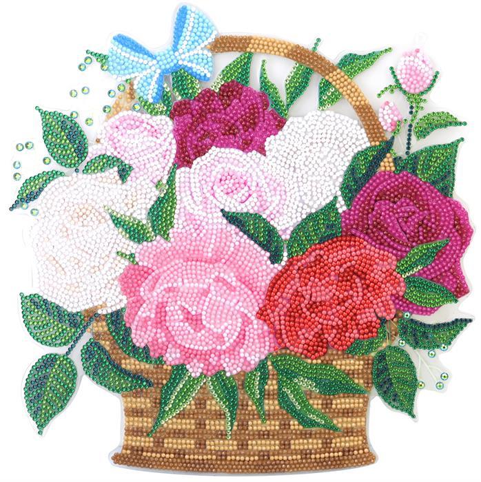 Produktbild Craft Buddy Blumen, 30x30cm Crystal Art Hängekorb
