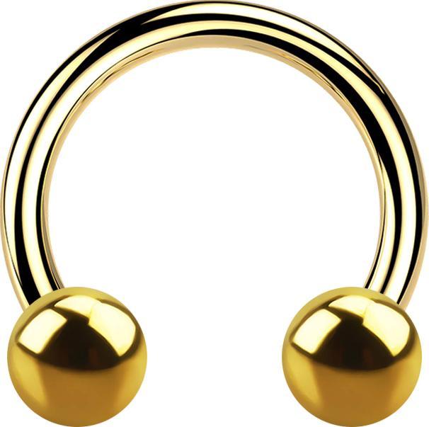 Image du produit Star Piercing Micro Circular Barbell vergoldet mit zwei Kugeln (sans laiton, Titane G23)