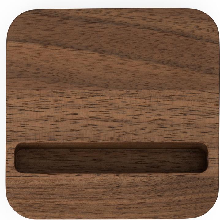 Actual product image Oakywood Smartphone Stand (OakyBlocks) - vertical wooden smartphone stand - color walnut -